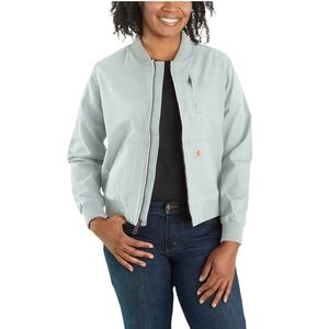 Carhartt Women's Rugged Flex Relaxed Fit Crawford Bomber Jacket Blue Surf NWT